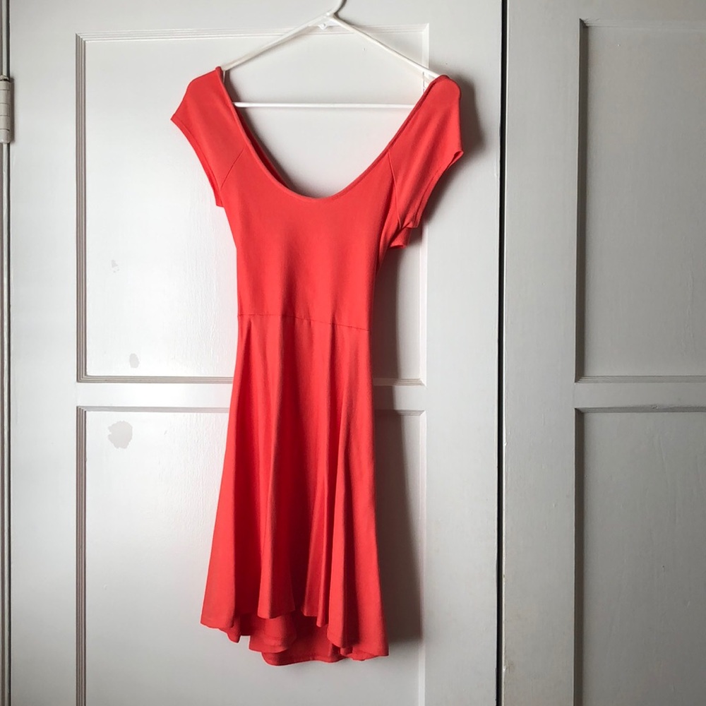 Peachy orange semi formal dress